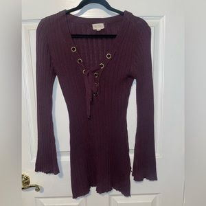 Purple Sweater Dress - Size: M
